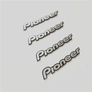 

200pcs/lot pioneer Hi-Fi Speaker audio Speaker 3D Aluminum Badge Emblem stereo sticker 55x10mm