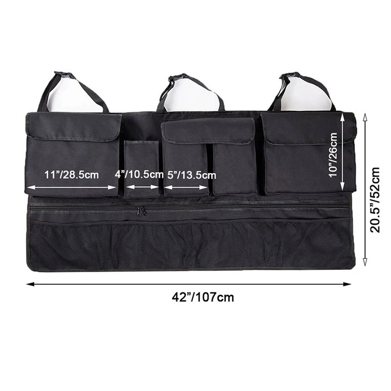 Car Trunk Storage Hanging Bag 600D Oxford Cloth Back Seat Multifunctional Organizer