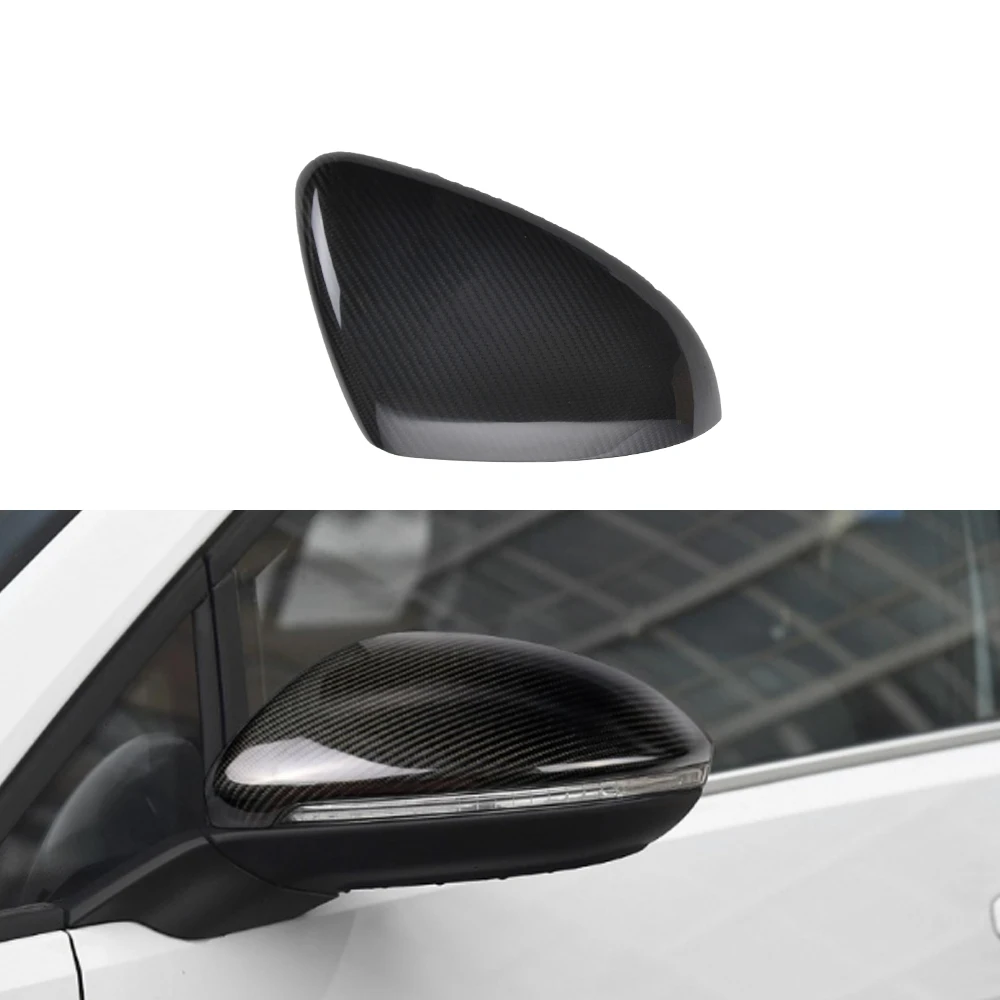 

2pcs Side Wing Mirror Cover Caps Real Carbon Fiber RearView Mirror Case Cover for VW Golf 7 2014-2017