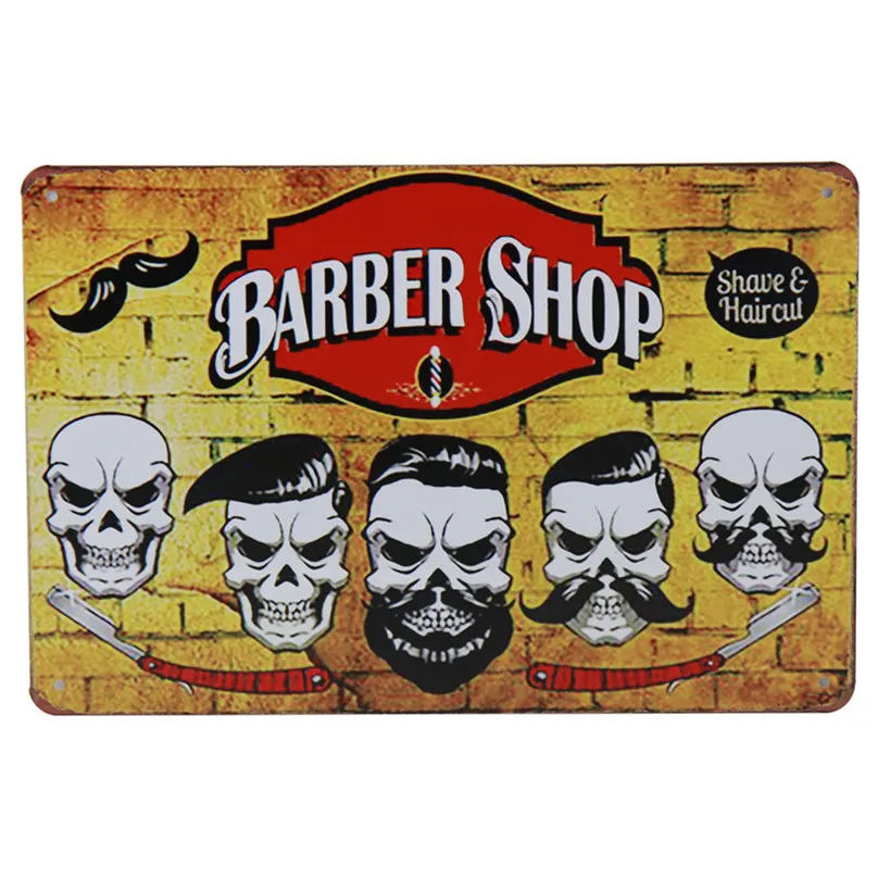 P Парикмахерская Shoppe Greaser ретро-наклейки жестяная вывеска живопись винтажный Бар Паб до стены гаража Декор металлическая пластина плакат H27 - Цвет: P