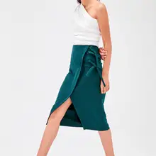 Trendyol изумрудно-зеленая юбка со шнуровкой TWOAW20ET0247