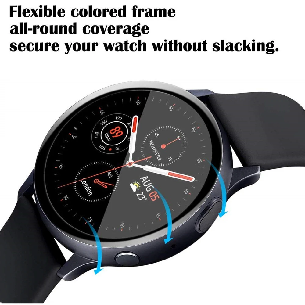 Защита экрана для samsung Galaxy Watch Active 2 44 мм Полное покрытие закаленное стекло пленка для active2 40 мм против царапин крышка
