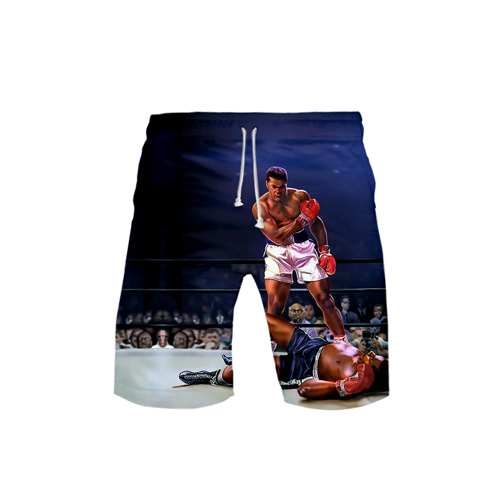 Мужские 3D шорты Muhammad Ali, 3D шорты, летние новые быстросохнущие мужские шорты в стиле хип-хоп, пляжная одежда