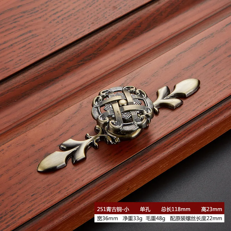 Классический китайский стиль винтажная ручка из цинкового сплава Honggu Европейский Стиль зеленая старинная ручка дверь тумбочки шкафа металлическая ручка