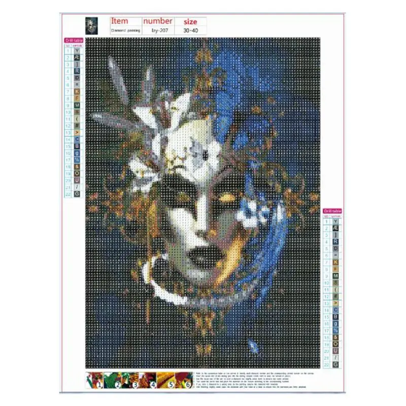 Beauty Mask 5D round Shaped Diamond Painting Embroidery Needlework Rhinestone Crystal Cross Craft Stitch Kit Q6PE