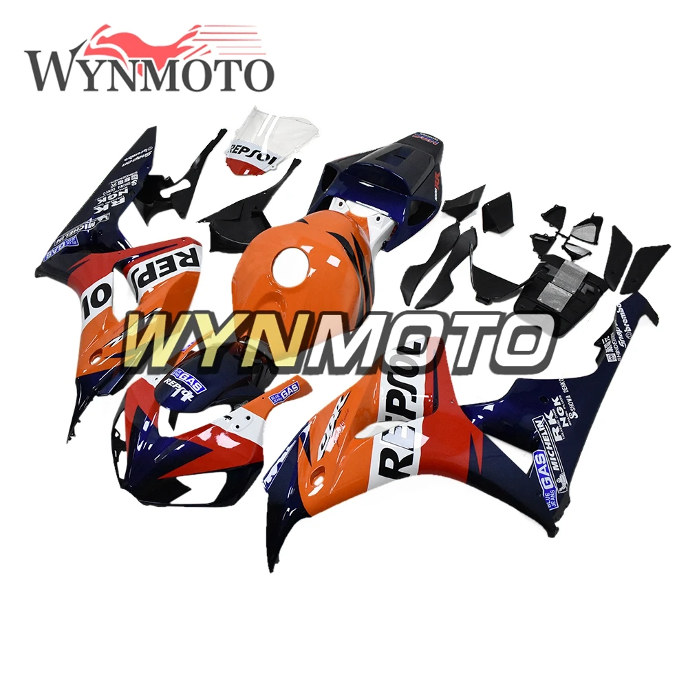 Полный ABS пластик инъекции мотоцикл для Honda CBR1000RR 2006 2007 cbr 1000 06 07 оранжевый темно синий мотоцикл кузова