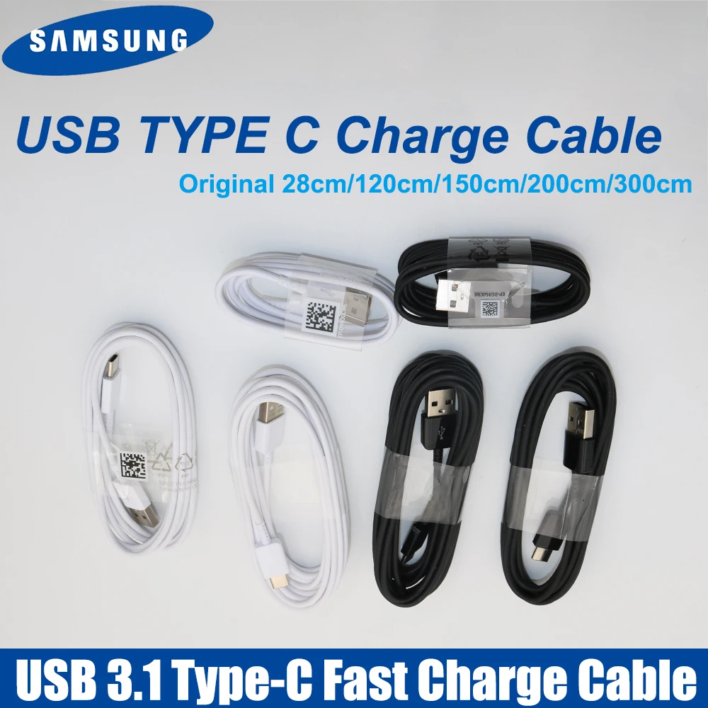 Оригинальный Samsung galaxy 28/120/150/200/300 см кабель для быстрой зарядки USB 3 1 Тип C S8 S9 Plus S10e