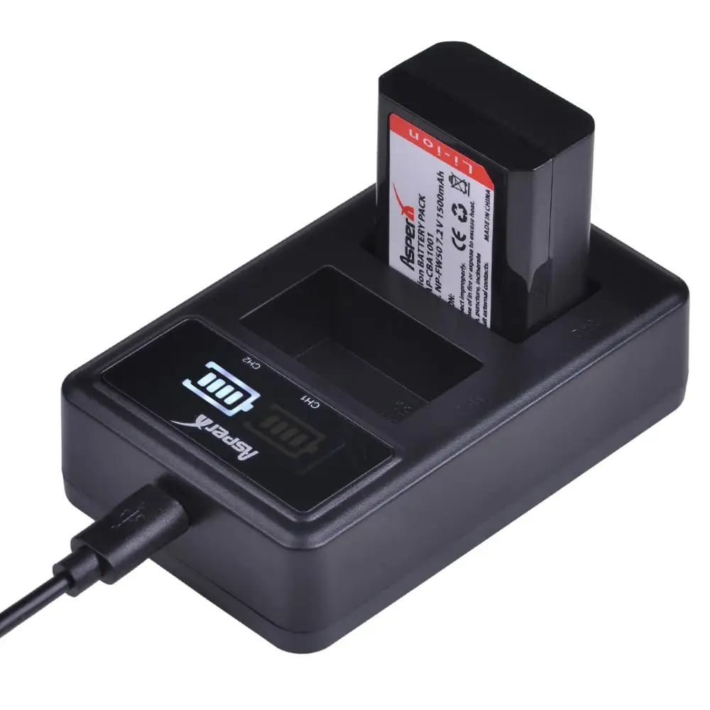 AsperX 1 шт. NP-FW50 NPFW50 NP FW50 батарея + LED Двойная зарядка для Sony Alpha a6500 a6300 a6000 a5000 a3000 a7 7R a7R II