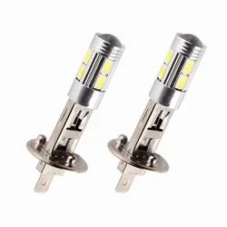 2 pces h1 lâmpadas led super brilhante de alta potência 10smd 5630 carro auto led luzes nevoeiro sinal transformar luz condução lâmpada branco 12v