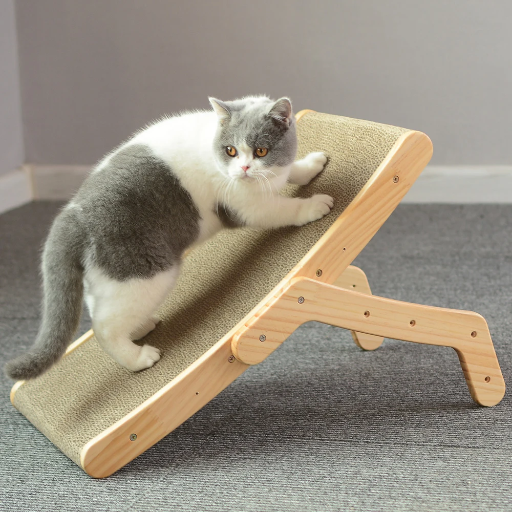 Cat Scratcher Board Wooden Frame Cat Scratching Bed Anti Scratch Toys