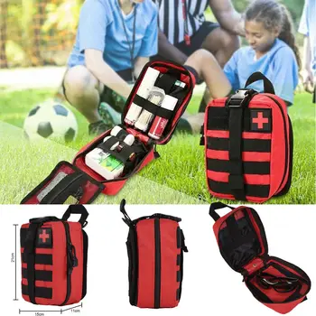 

Outdoor Storage Bags Tactical First Aid Kit Survival Molle Rip-Away EMT Pouch Bag Medical Red