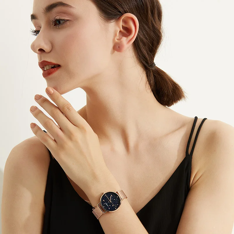 CADISEN2019Light вес роскошные женские часы Элегантные атмосферные кварцевые часы с изысканным браслетом розовое золото платье водонепроницаемый