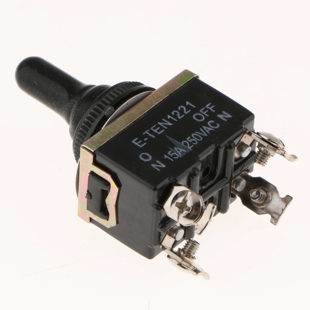 Waterproof Cap, Metal Toggle Flick Switch, Rocker Toggle Switch, ON/OFF 15A 250V AC, Momentary Car Dash