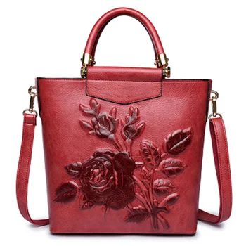 

SHUNRUYAN 2020 new Chinese style shoulder bag women bag fashion ethnic style three-dimensional embossed ladies handbag bag women