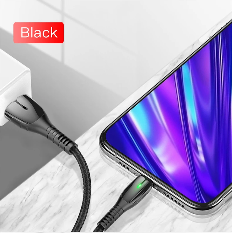 Yesido 2.4A светодиодное освещение Micro USB кабель для huawei mate samsung Xiaomi LG быстрое зарядное устройство Android Дата-кабель USB телефонный шнур