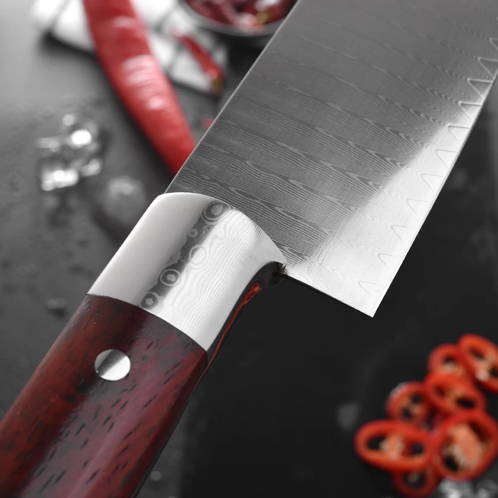 1" кухонный нож VG10 Дамасская сталь немецкий Мясник Убойные ножи шеф-повара японский нож gyuto для нарезки мяса Кливер острым лезвием