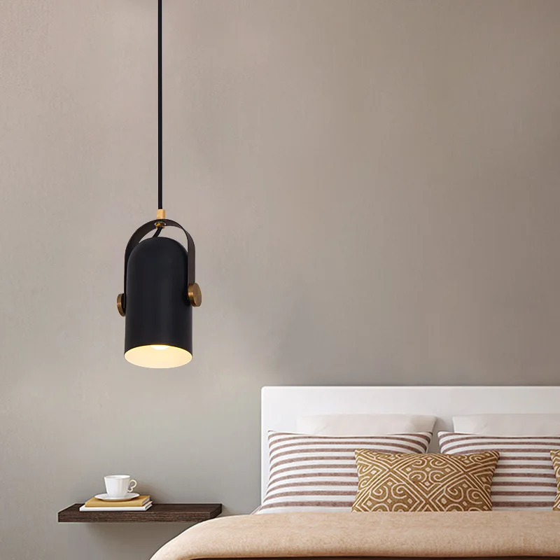 LukLoy светодиодный светильник в скандинавском стиле, современный подвесной светильник, лампа для гостиной, одежда, прожекторы, креативный черный прикроватный светильник для спальни с одной головкой