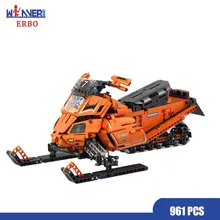 ERBO 961pcs Technic Building Blocks Pedal Snowmobile Moto Sled 1:8 Model Building Block DIY Brick Toys for Boy Gifts