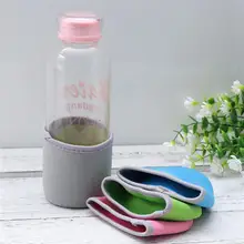 10 шт неопреновый рукав для чашки, многоразовые крышки для стеклянных бутылок, изолированное покрытие для бутылки 400 мл пузатой бутылки(случайный цвет