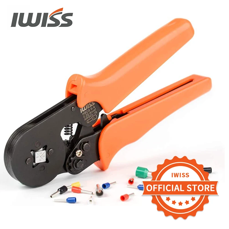 

IWISS HSC8 6-4 0.25-6mmÂ² 23-10AWG End-sleeves mini crimping pliers for tube type needle type terminal crimp self-adjusting tool