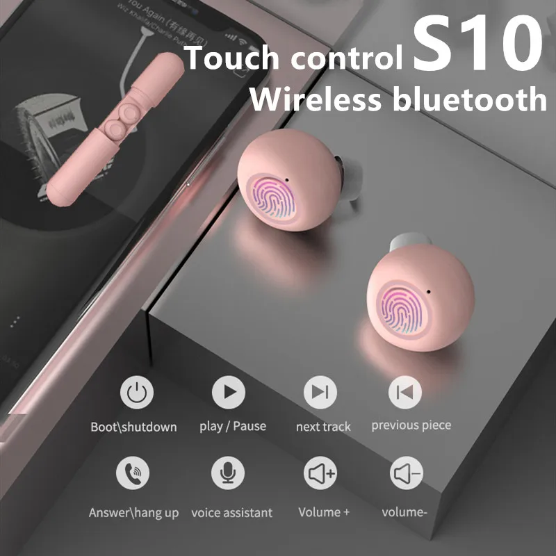 

NEW S10 Matt Bluetooth headset 5D stereo surround wireless headset portable Stereo Headset With power Bank Perfect sound quality