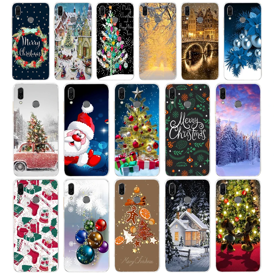

342FG New Year Snowman Colorful Merry Christmas 2 Soft Silicone Tpu Cover phone Case for huawei Honor 8 Lite 8X