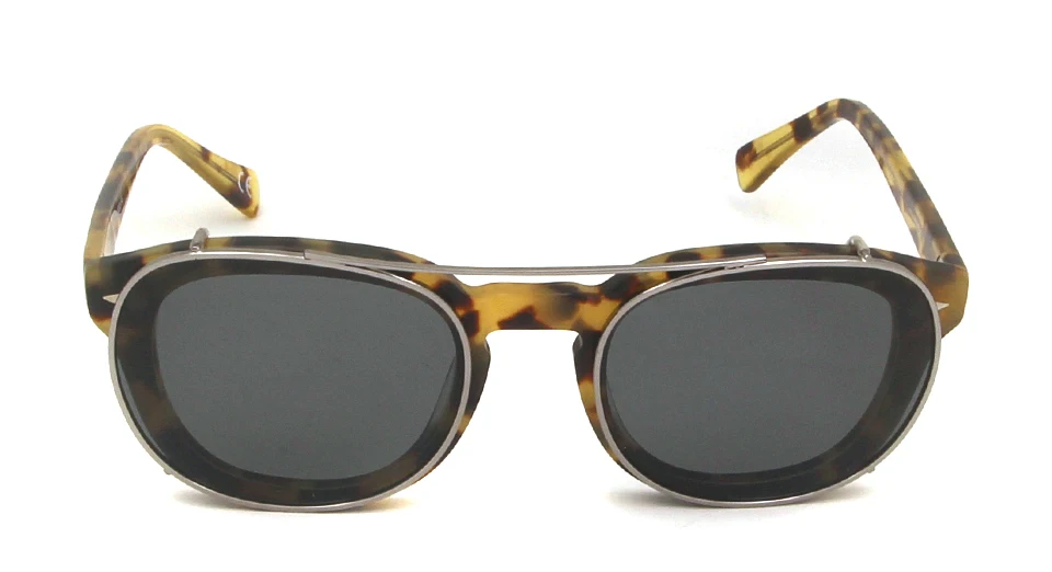 Поляризованные прикрепляемые Солнцезащитные очки Мужские круглая оправа для очков ацетат оснастки Сменные стёкла Винтажные Солнцезащитные очки фирменный дизайн Oculos De Sol
