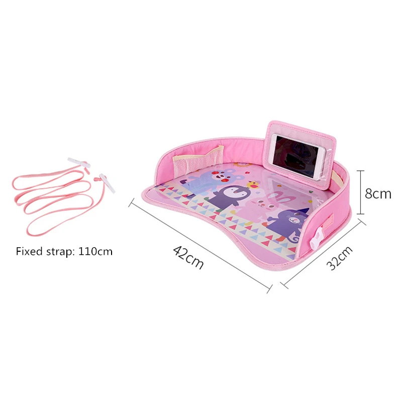 Baby Seat Car Tray Plates Portable Waterproof Dining Drink Table for Kids Car Seat Child Cartoon Toy Holder Storage Baby Fence