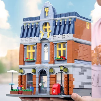 

Building Blocks toy Assembling small particles Building Blocks set City Street View Collector's Edition Pub Assembly Assemble