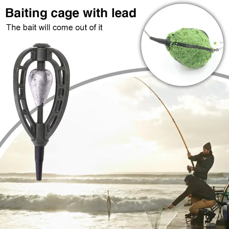 

Fishing Feeder Catfish Bait Basket Cage Holder with Lead Sinker Carps Fishing Tackle for Outdoor Fishing Supplies