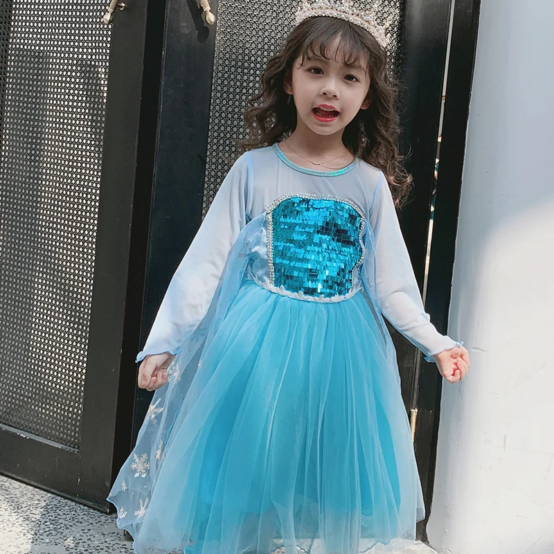 Платья «Холодное сердце» для девочек на Хеллоуин Детские костюмы Золушки Рапунцель Алиса горничной маскарадная одежда - Цвет: elsa 2