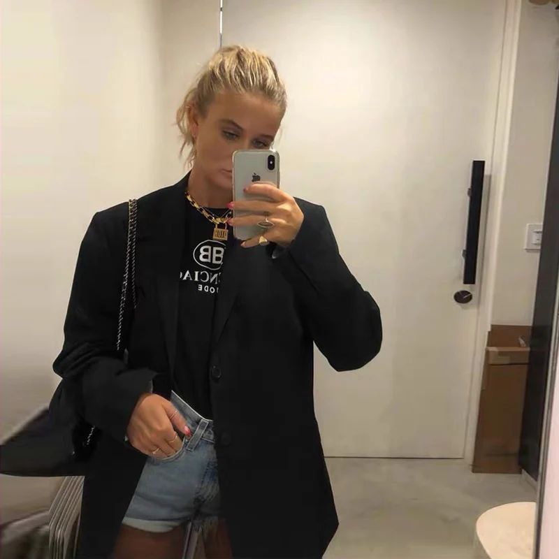 DIRTYLILY 2020 New Fashion Solid Color Lapel Blazer Women Elegant Vintage Casual Loose Temperament Coat Tide