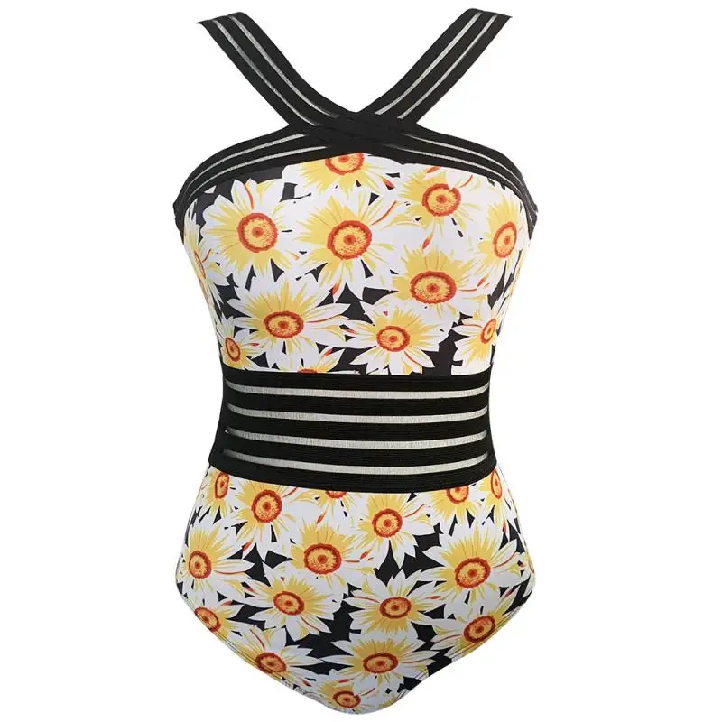 2020 Newest Women Swimsuits Sexy One Piece Swimwear For Women Beach High Neck Bandage Cross Back Female Summer Swimming Suit