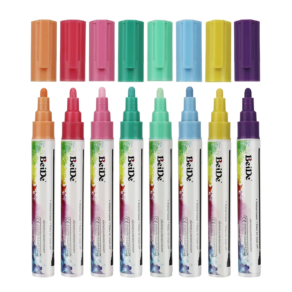 Liquid Chalk Pens Pastel Neon Chalk Markers Erasable Dry Erase Pen  for Blackboards, Chalkboard, Window, Glass 10 pack white red blue dry erase chalk markers chalkboard markers erasable glass markers washable for office school supplies