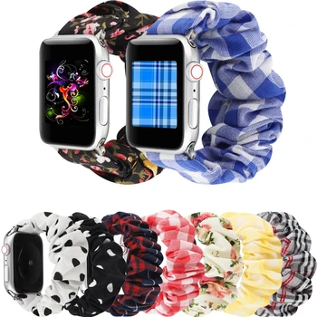 

Women Elastic Bracelet For Apple Watch Band 4 5 Scrunchie Replacement Strap 40 44mm for Iwatch 3 2 1 Printed Fabric belt 38 42mm
