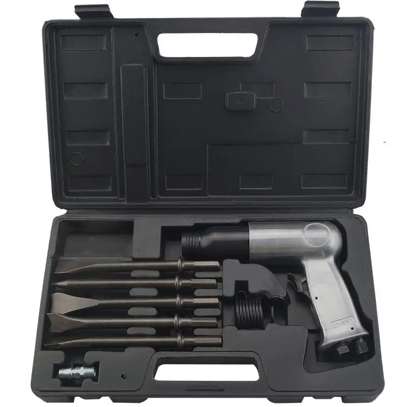 

190MM Air Hammer Pneumatic Gun Tool Set Heavy Duty Shock Absorbing with 4Pcs Chisels Ergonomic Grip
