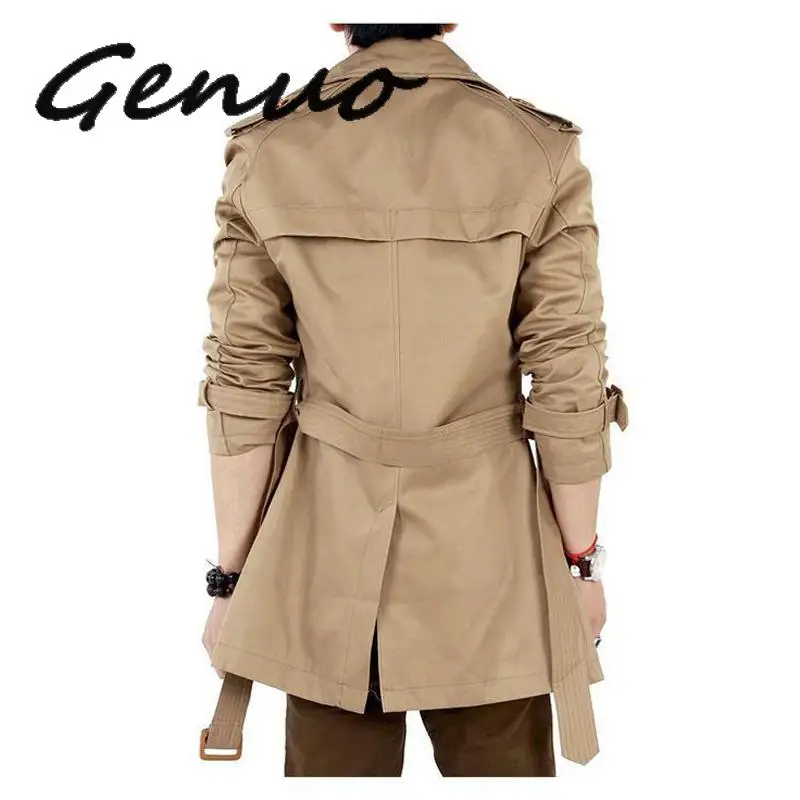 Genuo, новинка, мужской Тренч,, брендовый,, Повседневный, тонкий, длинный, мужской Тренч, s, осень, зима, двубортный, мужские пальто размера плюс