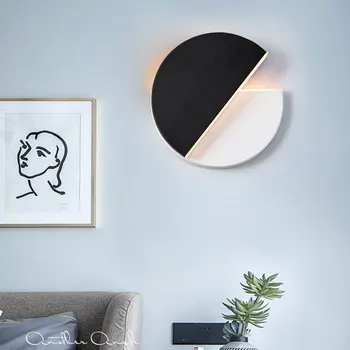 

Moon Shape Led Wall Lamp for Living Room Modern 350 Degree Roatation LED Wall Light Home Bedroom Decoration Wall Sconce