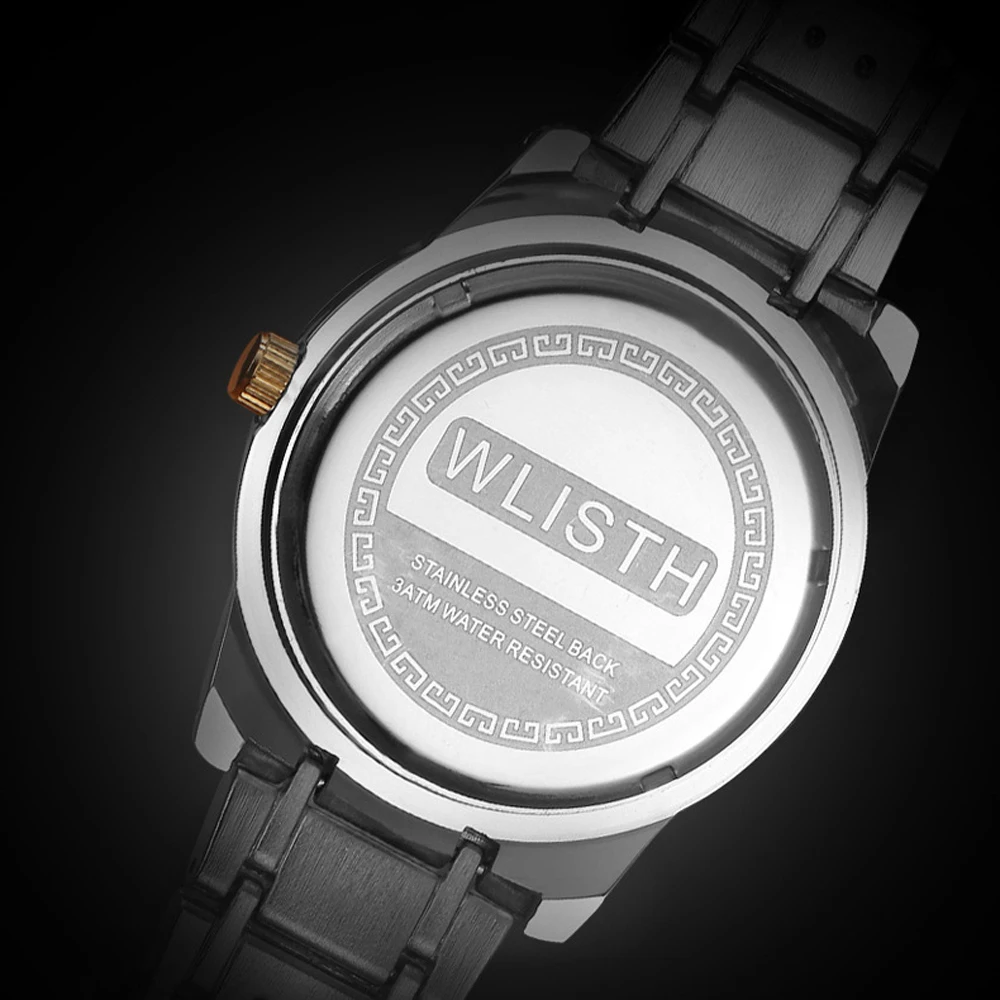 Часы наручные WLISTH Мужские кварцевые брендовые качественные водонепроницаемые