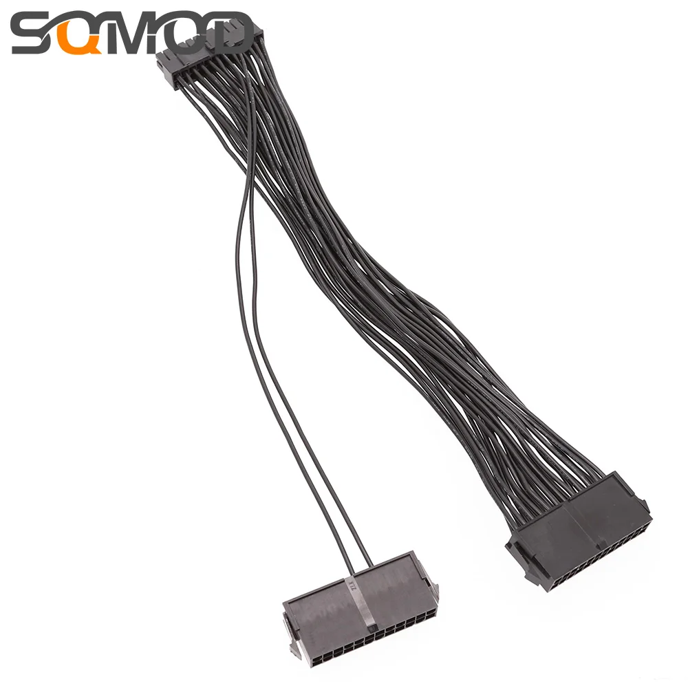 30CM Dual PSU Cable Extension Adapter ATX 20+4 24Pin Molex Power Supply Sync Starter for BTC Bitcoin Miner Mining
