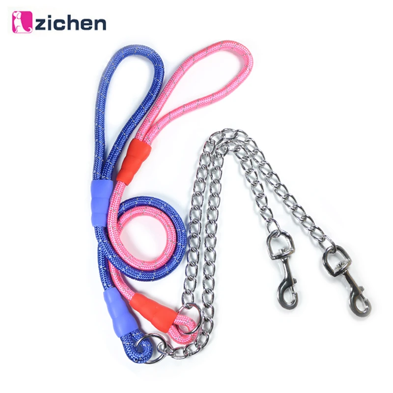 Dog Leash Nylon Durable Material Adjustable Reflective Metal Stainless Steel Chain For Small Medium Large Pets Accessories | Дом и сад
