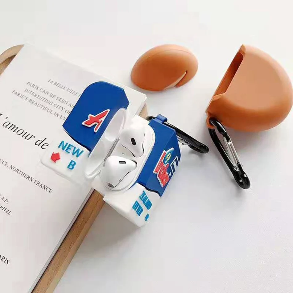 Для AirPods чехол 3D персональная пара вкусная еда чехол для Airpods 2/i10/i11TWS Защитная крышка с крючок карабина
