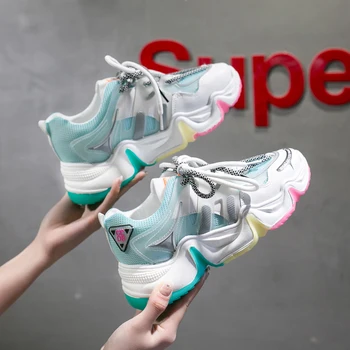 

2020 Brand Women Sneakers Platform Fashion Casual Shoes Woman Comfortable Breathable Mesh Trainer Female Chunky Vulcanized Shoes