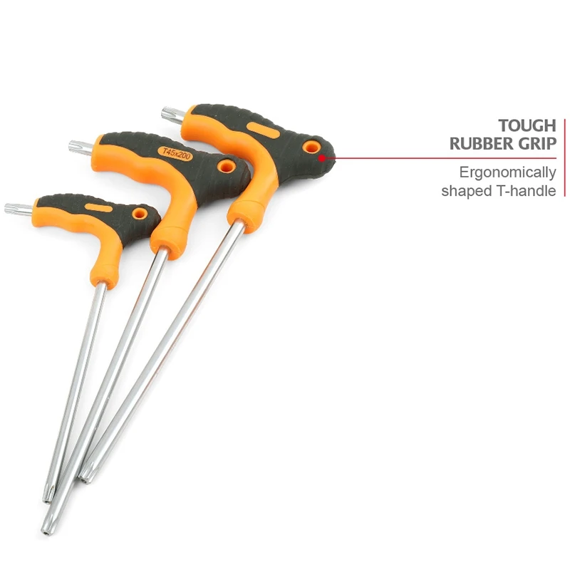 8 Pieces T-Handle Torx Key Wrench Torx End Key Wrench Spanner Hand Tool Set 10mm-50mm for Auto Bike Motorcycle Repair