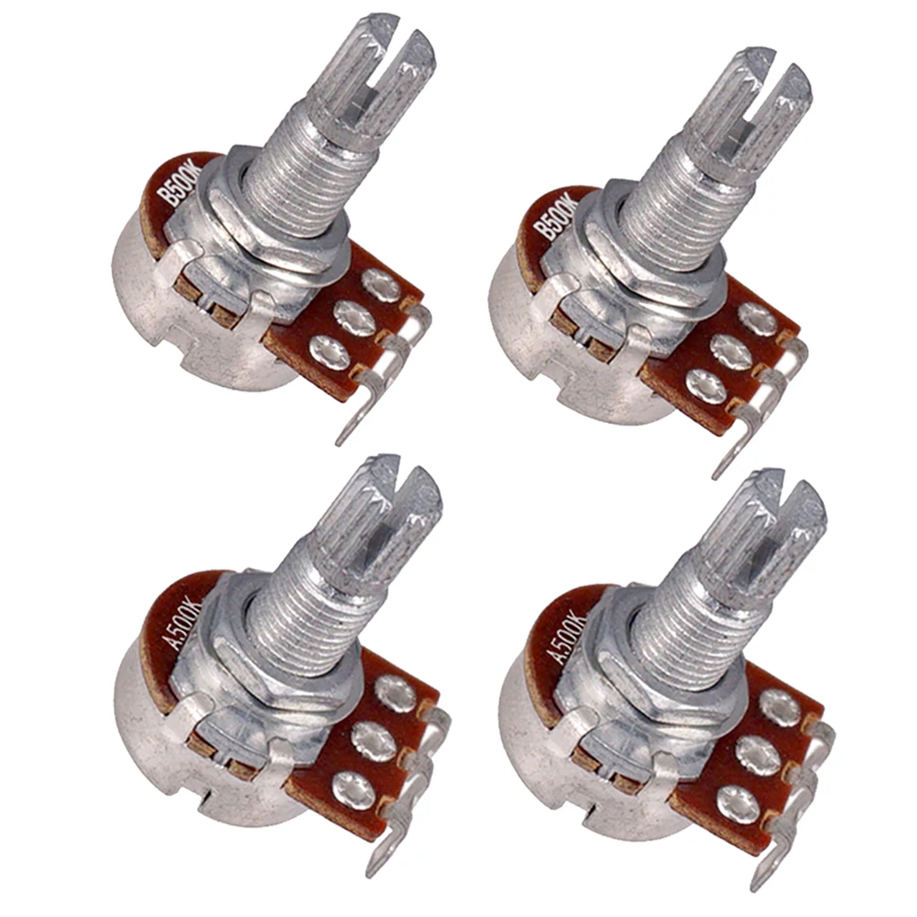 Guitar mini potentiometer pot A500k B500K Set 17mm dia tone volume control