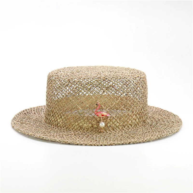 Дизайн фламинго и сова соломенные шляпы от солнца для женщин модные дышащие летние пляжные шляпы с животным Повседневные платья шляпа