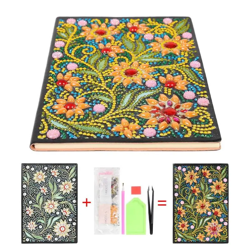 

New A5 50 Pages No line Diamond Painting Notebook DIY Santa Flower Animal Pattern Shaped Diamond Sketchbook Cross Stitch Crafts