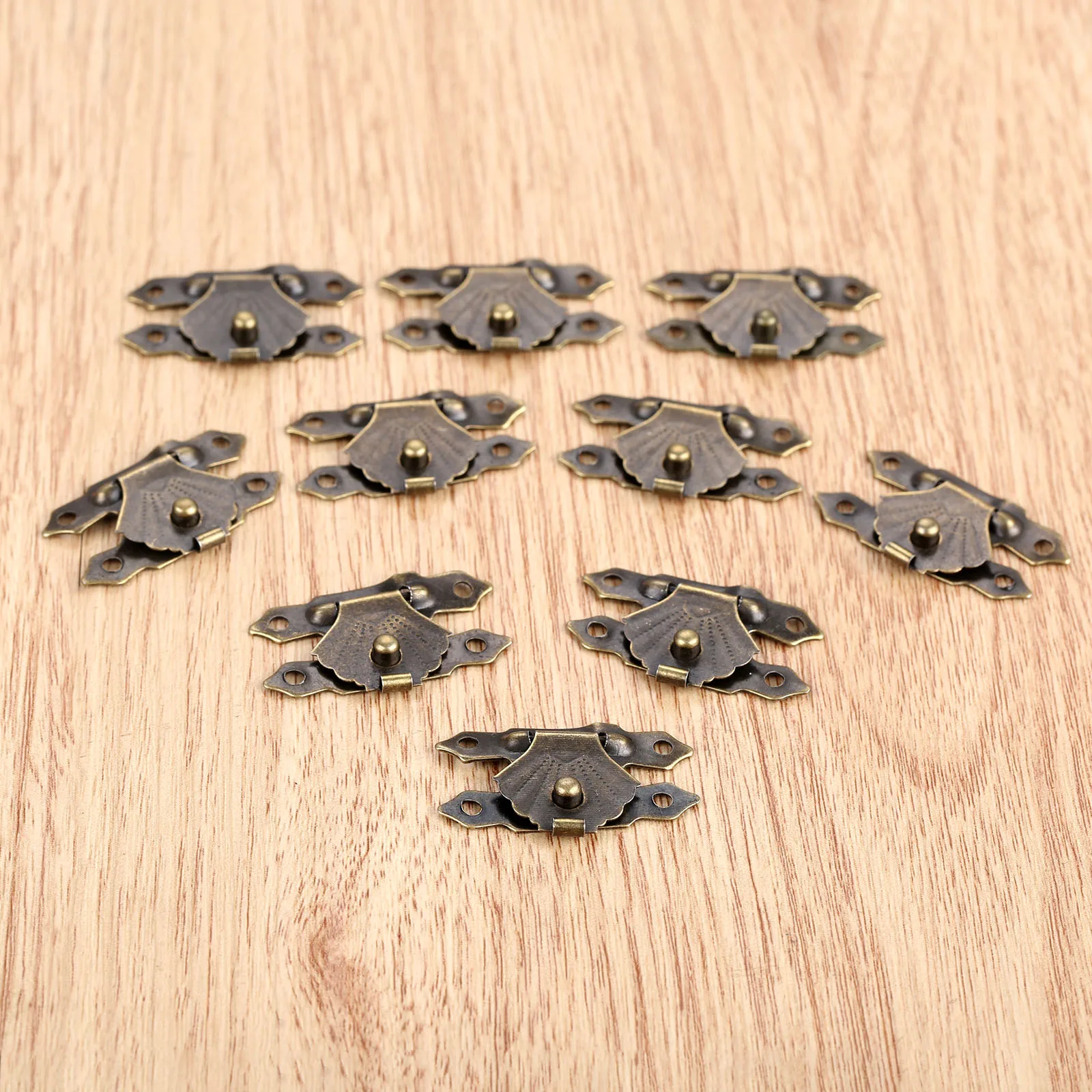 10Pcs Box Latch Hasps Antique Iron Jewelry Padlock Hasp Locked Wooden Wine Gift Box Handbag Buckle Hardware Accessories 30x18mm