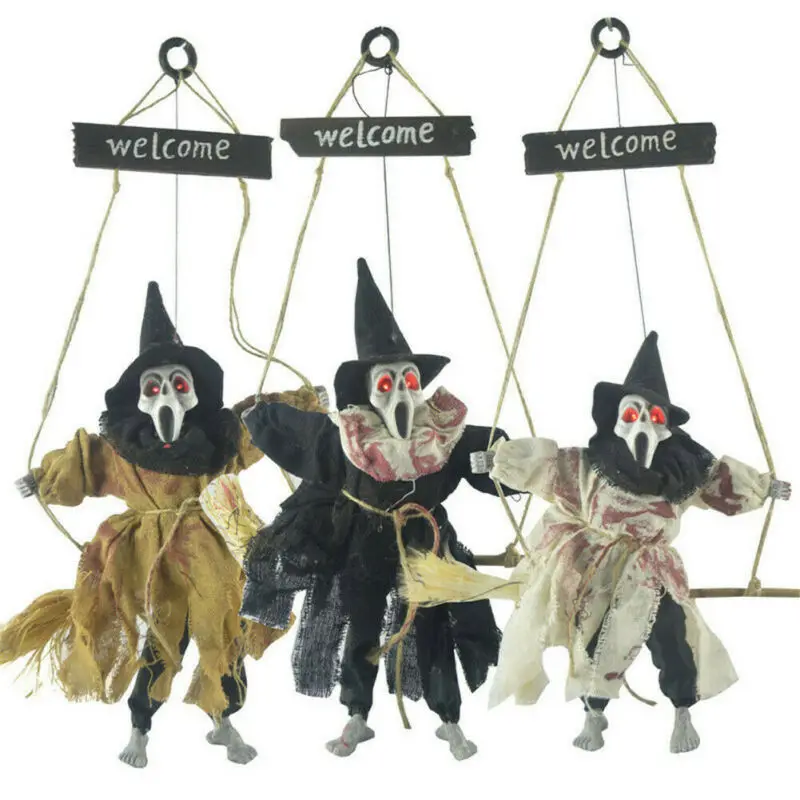 

Halloween Hanging Animated Voice Control Witch Creepy Party Decoration Prop