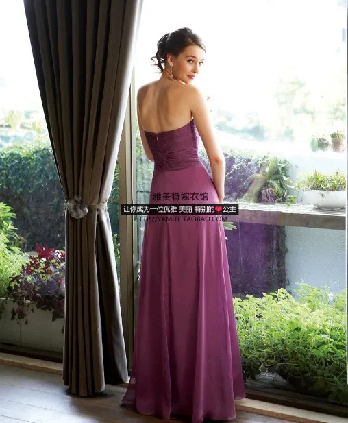 Robe de soiree вечерние платья новая мода vestido de festa Сексуальное Фиолетовое длинное шифоновое элегантное платье подружки невесты